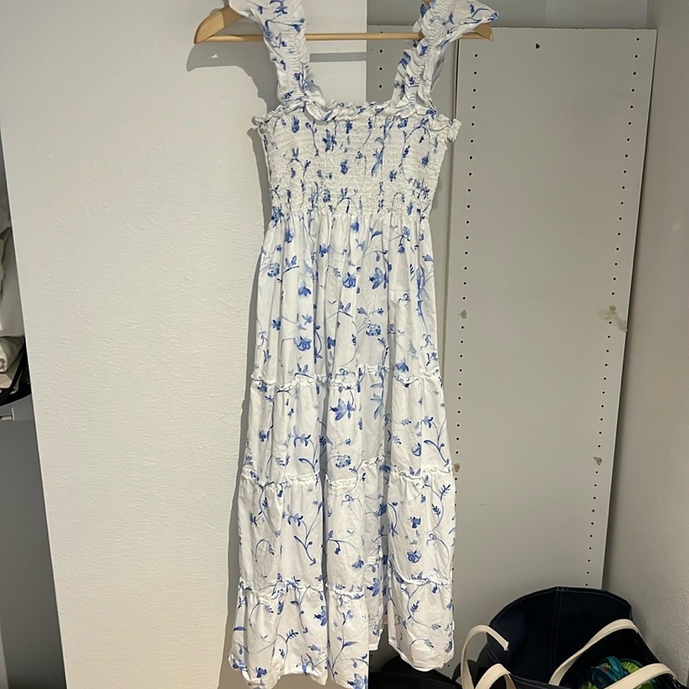 Brand new no tags hill house home Ellie Nap Dress Blue Botanical XS